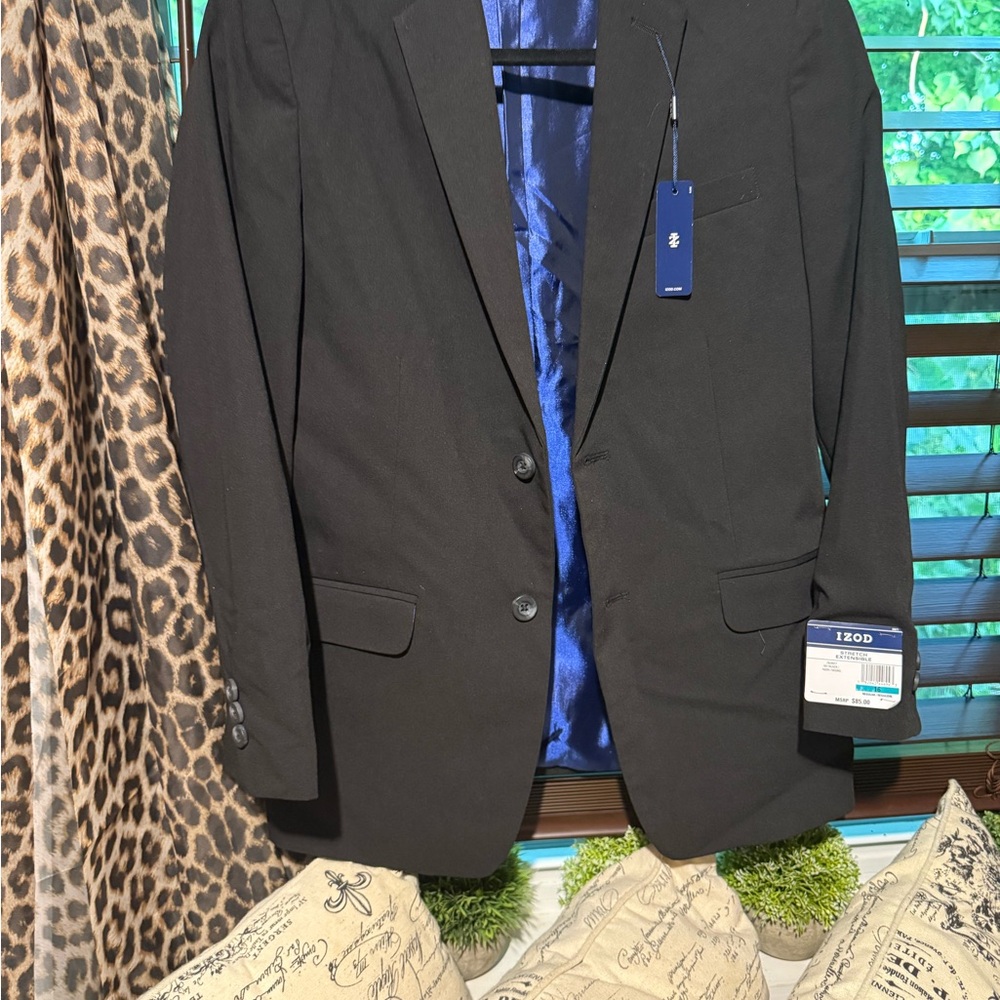 Izod Black Sport Coat Classic Cut Blazer